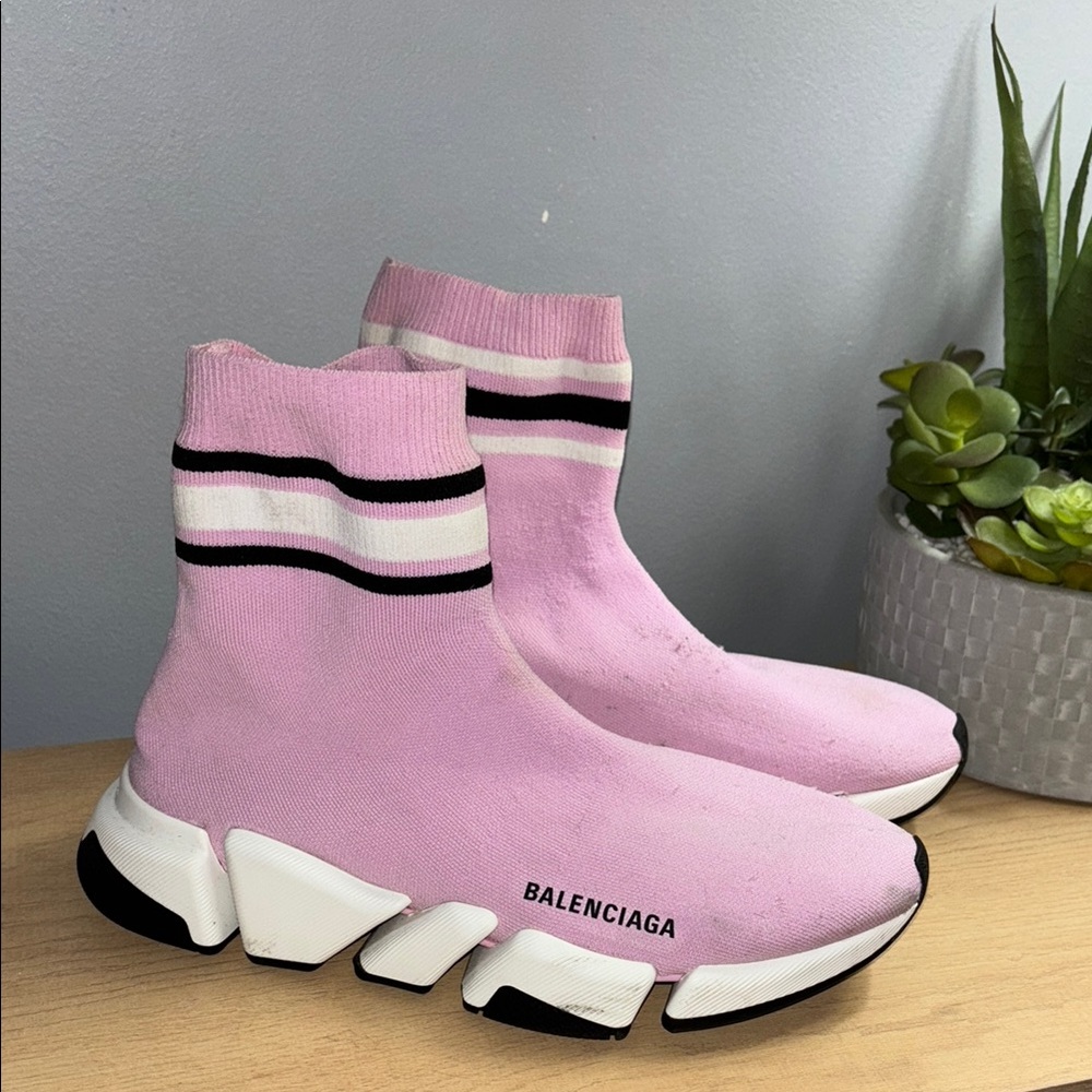 Balenciaga Women's Pink Sock Sneakers
